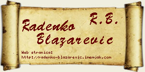 Radenko Blažarević vizit kartica